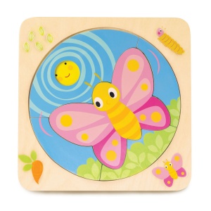 Puzzle educativ dezvoltarea fluturelui - Butterfly Life 4in1 - Tender Leaf - Img 1