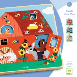 Puzzle straturi - Animale de la ferma | Djeco - Img 2