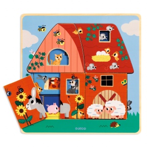 Puzzle straturi - Animale de la ferma | Djeco - Img 3