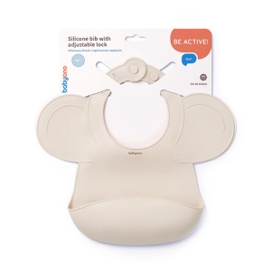 Baveta din silicon fara BPA , Beige | Babyono - Img 3