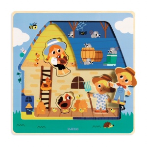 Puzzle straturi - Animale de la ferma | Djeco - Img 4