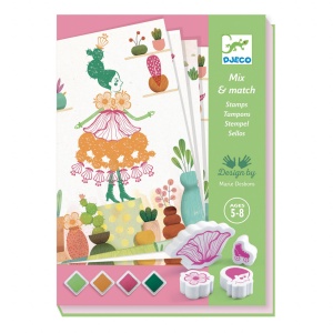 Joc creativ cu stampile - Flori | Djeco - Img 1