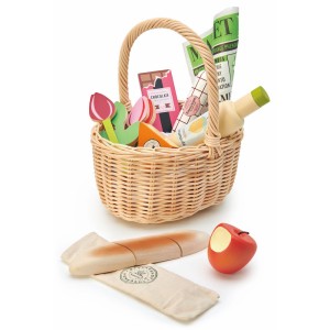 Cos de cumparaturi din rachita- Wicker Shopping Basket - Tender leaf - Img 2