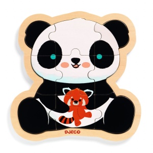 Puzzle din lemn - Ursuletul Panda | Djeco - Img 2