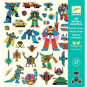 Abtibilduri metalice - Roboti | Djeco - Img 1