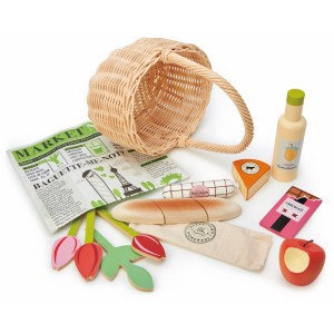 Cos de cumparaturi din rachita- Wicker Shopping Basket - Tender leaf - Img 4