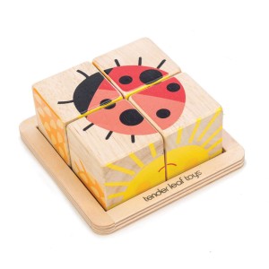 Puzzle educativ Cuburi ilustrate -Baby Blocks - Tender leaf - Img 1