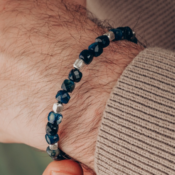 Brățară personalizată cu pietre cubice 4 mm și elemente din argint