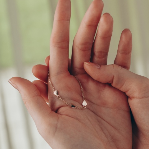 Brățară aur 14K pentru copii cu 3 inimioare personalizabile – 1.48 g - Img 7