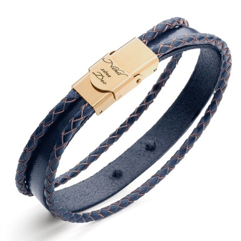 Brățară Bărbați Piele cu Cruce Aur 14K Personalizată – Model Spiritualitate M - Img 7