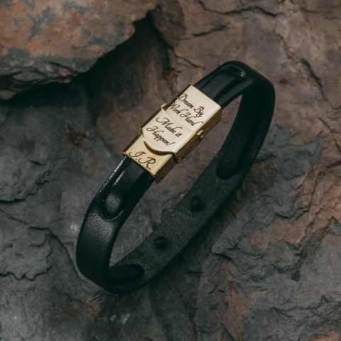 Brățară Bărbați Piele cu Infinit din Aur 14K Personalizată – Model Infinit Sven - Img 9