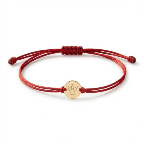 Brățară din aur 14K cu Înger protector pentru copii, personalizată, șnur reglabil - Img 8