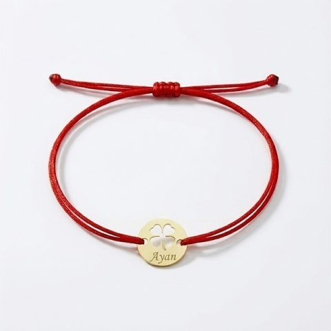 Brățară din Aur 14K cu Trifoi Decupat – Personalizabilă cu Nume - Img 4