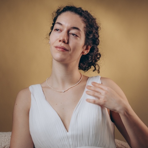 Colier din argint cu perle și pandantiv inimă | Evana - Img 4