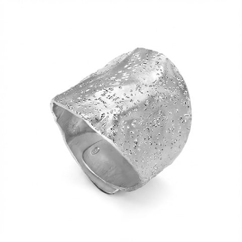 Inel lat din argint 925 cu textură diamantată, reglabil – finisaj rodiat - Img 3