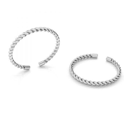 Set 2 inele din argint Stacking Ring impletit - Img 2