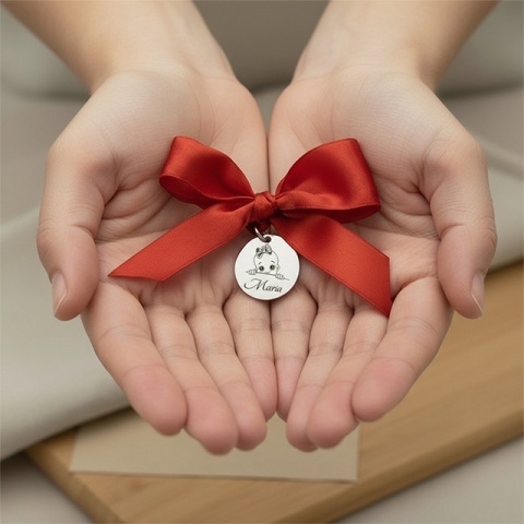 Bănuț Botez din Argint 925 Personalizat | Cadou de la Nași | Evana - Img 5