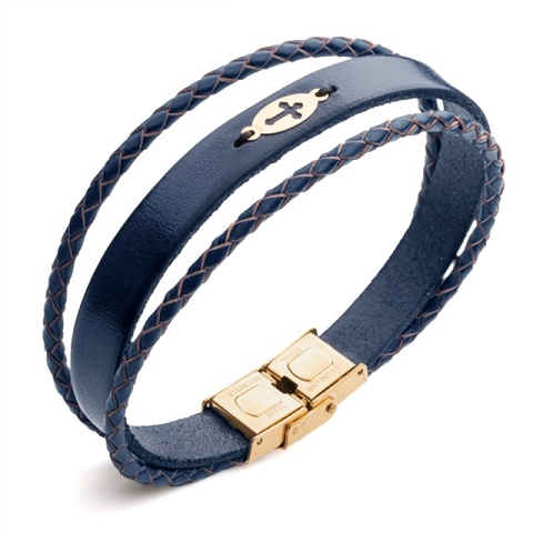Brățară Bărbați Piele cu Cruce Aur 14K Personalizată – Model Spiritualitate M - Img 6