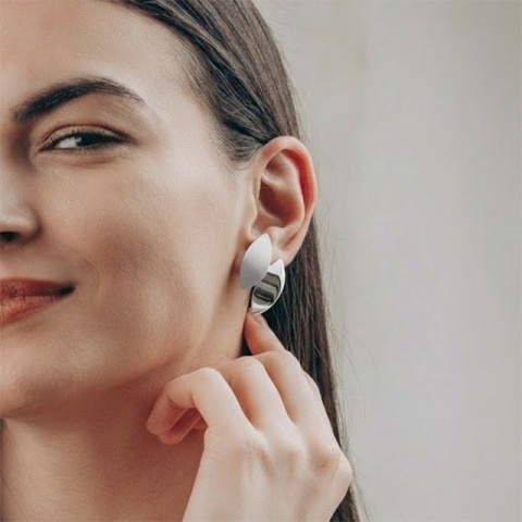 Cercei Două Frunze din Argint 925 – 30×19 mm