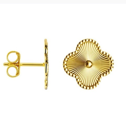 Cercei mici din argint 925 – Floare Gallonată 11×11 mm placată cu aur