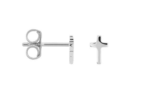 Cercei mici din argint 925 – Mini Cruce 6 mm - Img 2