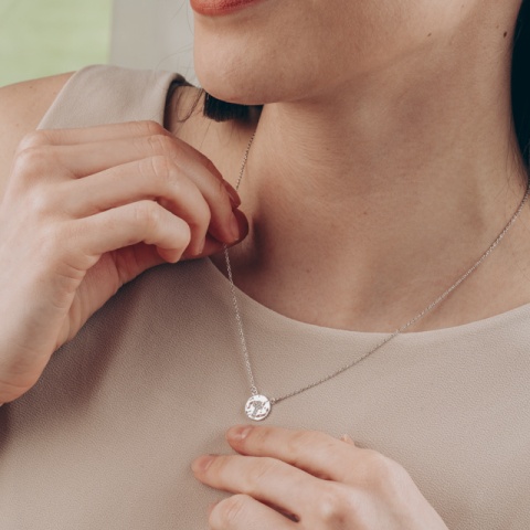 Colier cruce zirconii argint 925 – placat rodiu sau aur - Img 2