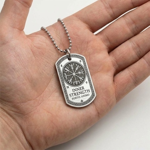 Pandantiv tip Army Tag personalizat — gravură față-verso - Img 3