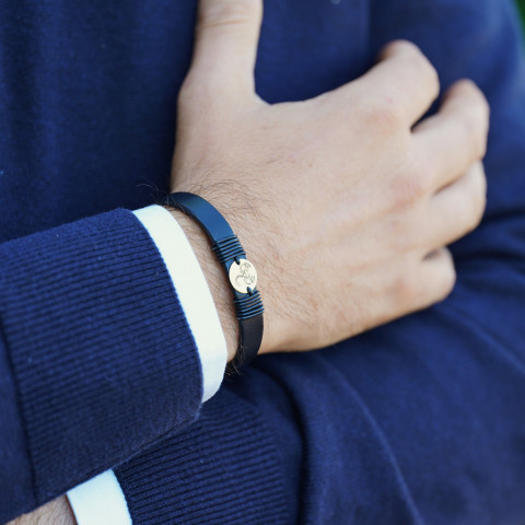 Personalisiertes Sternzeichen-Lederarmband mit 14k Goldmünze (Edelstahlverschluss) - Img 9