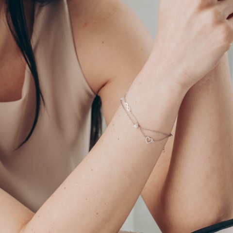 Armband aus 925er Sterlingsilber mit weißen Perlen und Unendlichkeitssymbol, 16+3 cm - Img 3