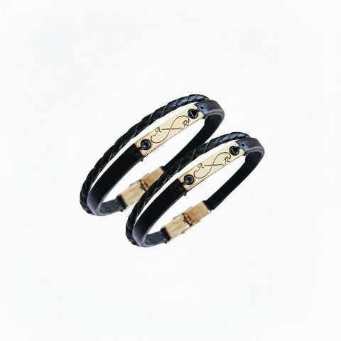 Armbandset Paar personalisiert 14k vergoldet, multisir - Img 2