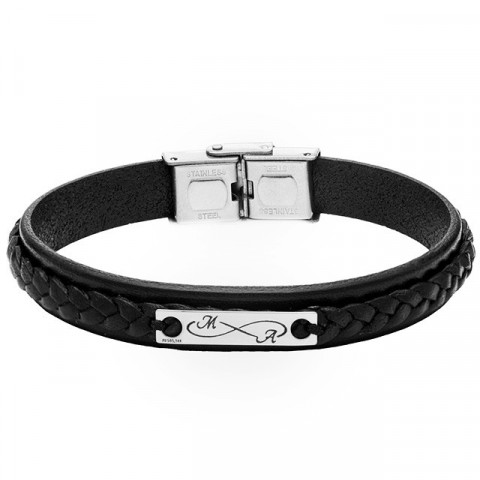Brățară Bărbați Piele cu Plăcuță Argint 925 Personalizată – Model Elegant - Img 10