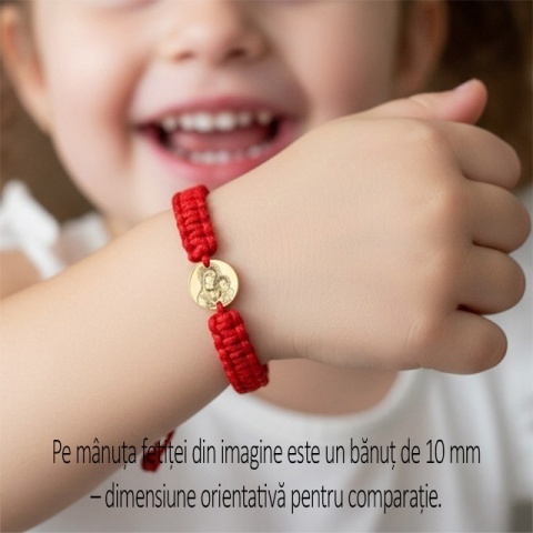 Brățară din aur 14K cu Înger protector pentru copii, personalizată, șnur reglabil - Img 11