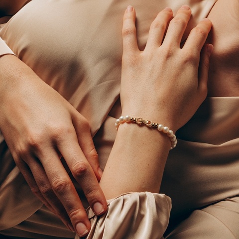 Brățară elegantă cu perle de cultură – Argint/Zirconiu, personalizabilă, placată cu aur opțional - Img 1