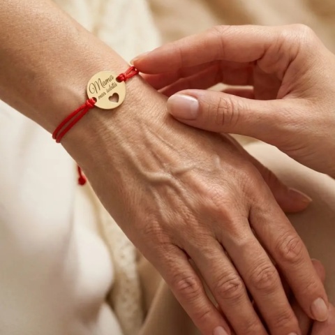 Brățară pentru mama din aur 14K cu bănuț gravat Mama mea dragă