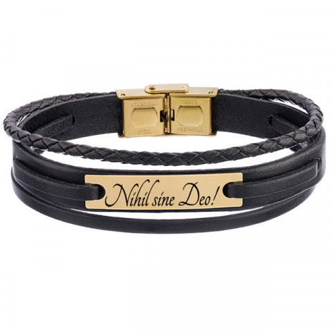 Brățară Personalizată Piele & Aur 14K Elegance M Lățime 16mm - Img 10