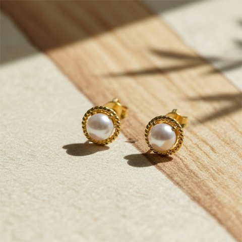 Cercei cu Perlă Albă din Argint 925 – 7×7 mm - Img 5