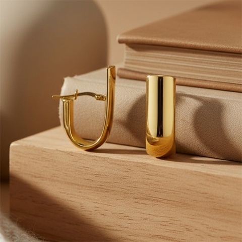 Cercei în Formă de „J” din Argint 925 – 25×9 mm