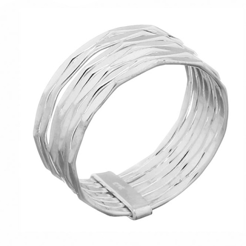 Ring aus 925er Sterlingsilber mit 7 verbundenen Ringen - Symbol der Harmonie und Verbindung - Img 3