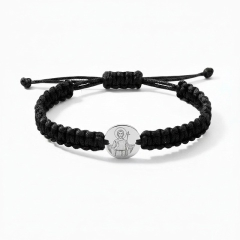 Sfântul Ioan Botezătorul – brățară din argint 925 pe șnur, personalizabilă - Img 4