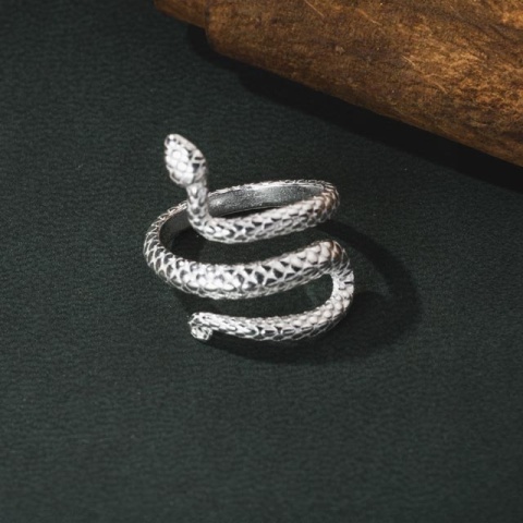 Verstellbarer Ring aus Sterlingsilber, Schlangenmuster - Img 6