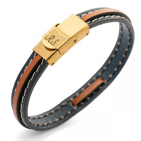 Brățară Aur 14K Bărbați Personalizată – Piele Naturală | Evana - Img 11