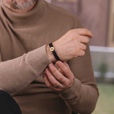 Brățară Bărbați Piele cu Busolă Aur 14K Personalizată – Model Roza Vânturilor - Img 10