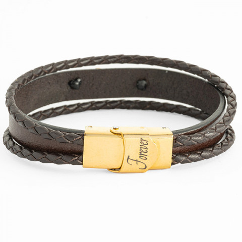 Brățară Bărbați Piele cu Cruce Aur 14K Personalizată – Model Unic M - Img 10