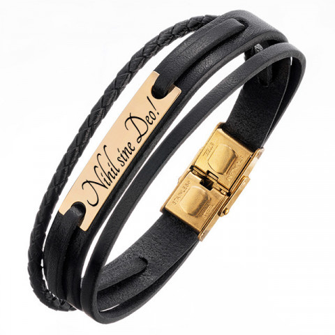 Brățară Personalizată Piele & Aur 14K Elegance M Lățime 16mm - Img 9