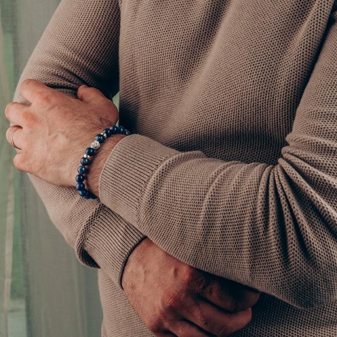 Brățară sodalit cu busolă și argint 925, marimi S–XXL, lanț reglabil - Img 5