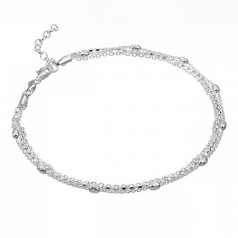 Brățară triplă de gleznă argint 925 Floating, 22.5+2 cm, elegantă - Img 5