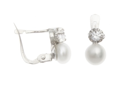 Cercei „You and I” cu Perlă și Zirconiu din Argint 925 – 10×5 mm - Img 2