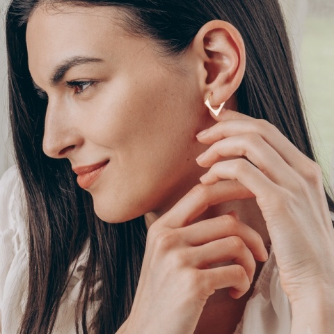 Cercei din Argint 925 cu Design Geometric – Pătrat 15mm & Cerc Aurit 11mm | Eleganță & Strălucire - Img 5