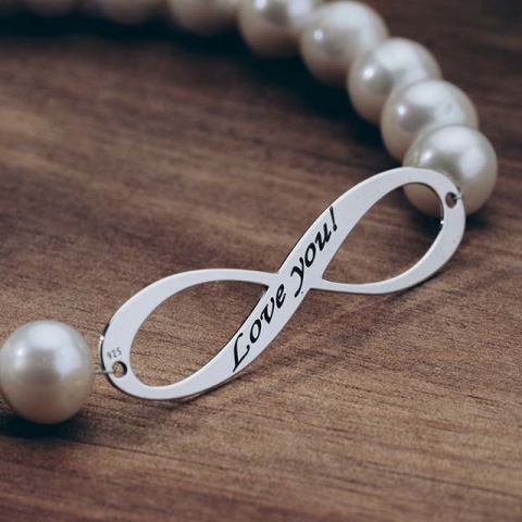 Elegantes Armband mit Zuchtperlen und anpassbarem Unendlichkeitssymbol - 14K Gold oder 925 Sterling Silber - Img 2
