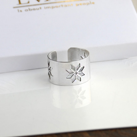 Inel argint ajustabil, model Colul Morii, lățime 12 mm Bijuterie elegantă și versatilă - Img 3